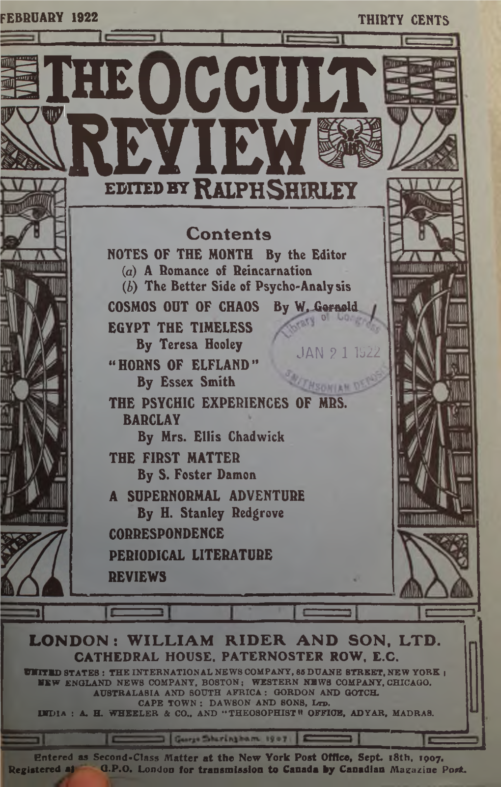 Occult Review V35 N2 Feb 1922
