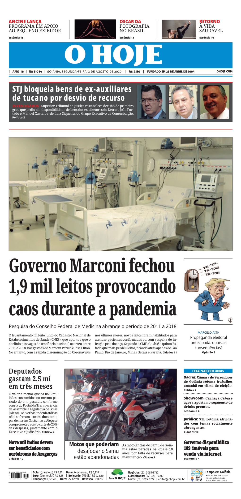 Governo Marconi Fechou 1,9 Mil Leitos Provocando Caos Durante a Pandemia