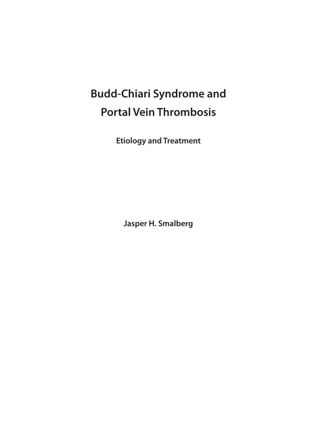 Budd-Chiari Syndrome and Portal Vein Thrombosis