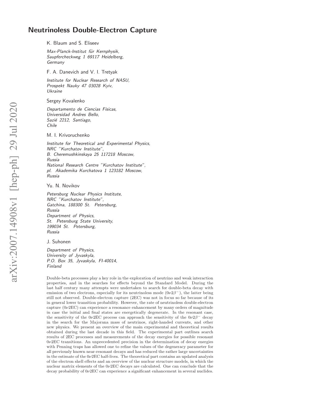 Arxiv:2007.14908V1 [Hep-Ph]