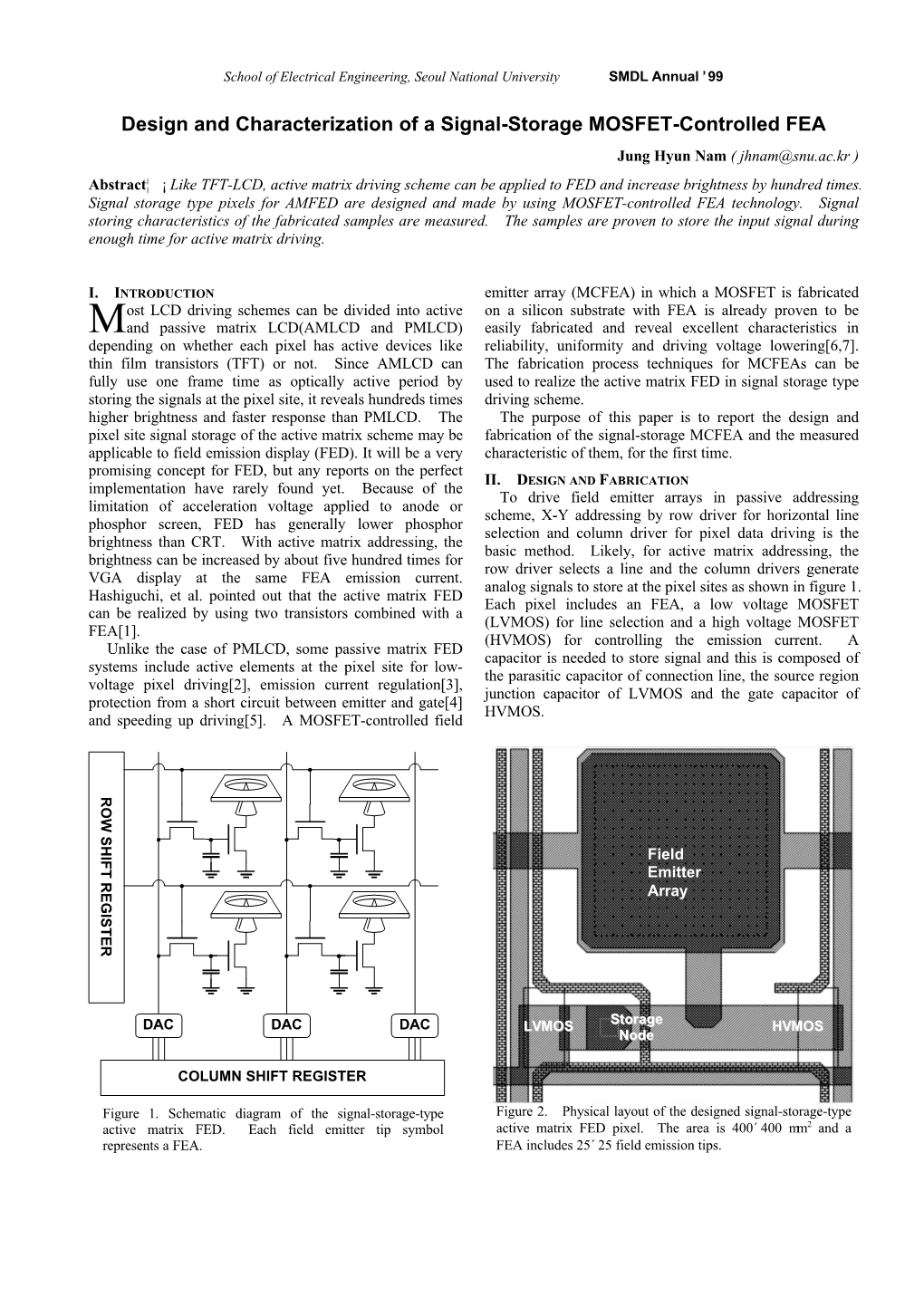 Design and Characterization of a Signal-Storage MOSFET