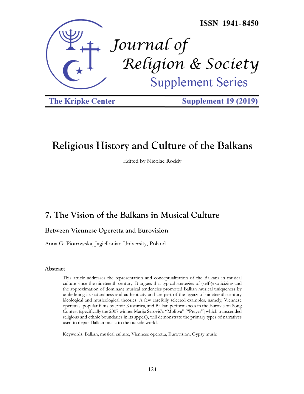 Religious History and Culture of the Balkans