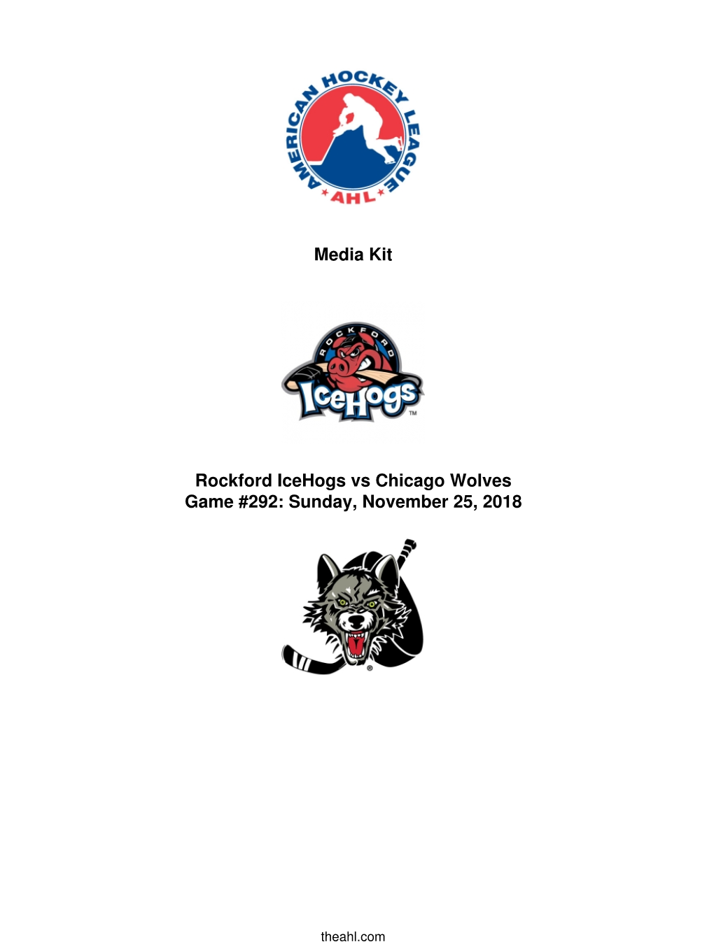 Media Kit Rockford Icehogs Vs Chicago Wolves Game #292