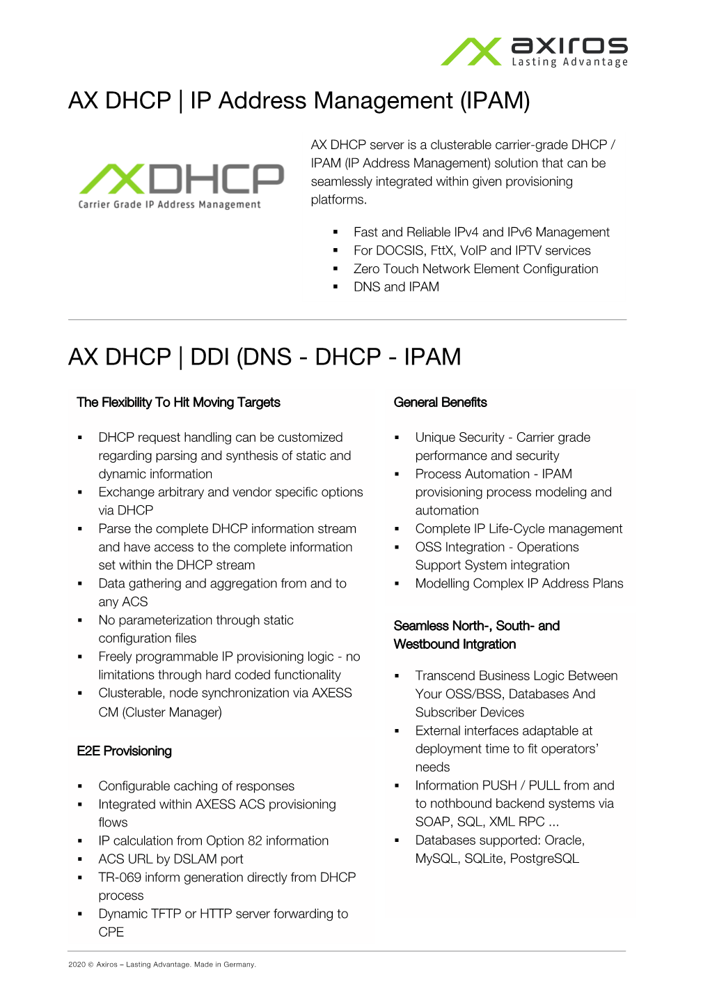 AX DHCP | IP Address Management (IPAM) AX DHCP | DDI (DNS