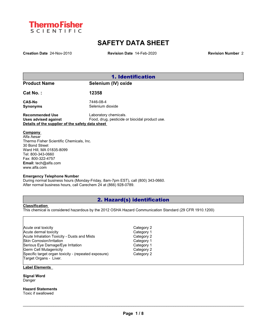 Safety Data Sheet