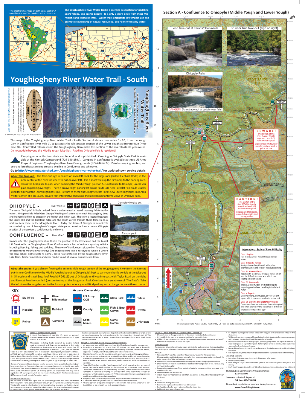 Youghiogheny River Water Trail Is a Premier Destination for Paddling, Is on This Side, and Section B Is on the Otherside