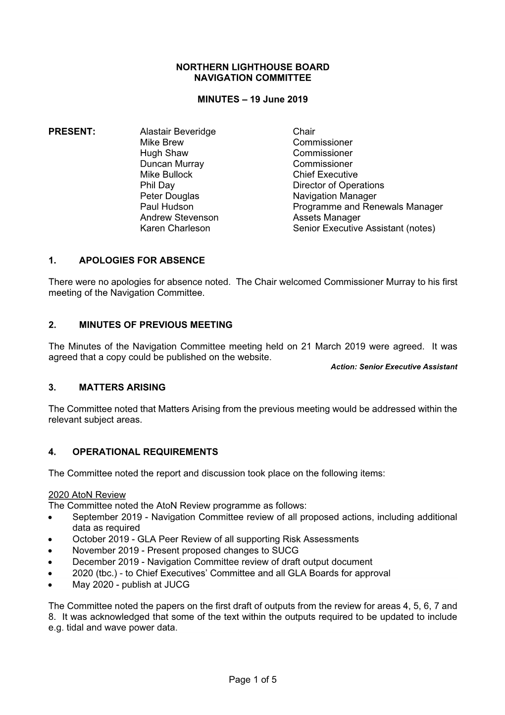 Navigation Committee Minutes 19 June 2019