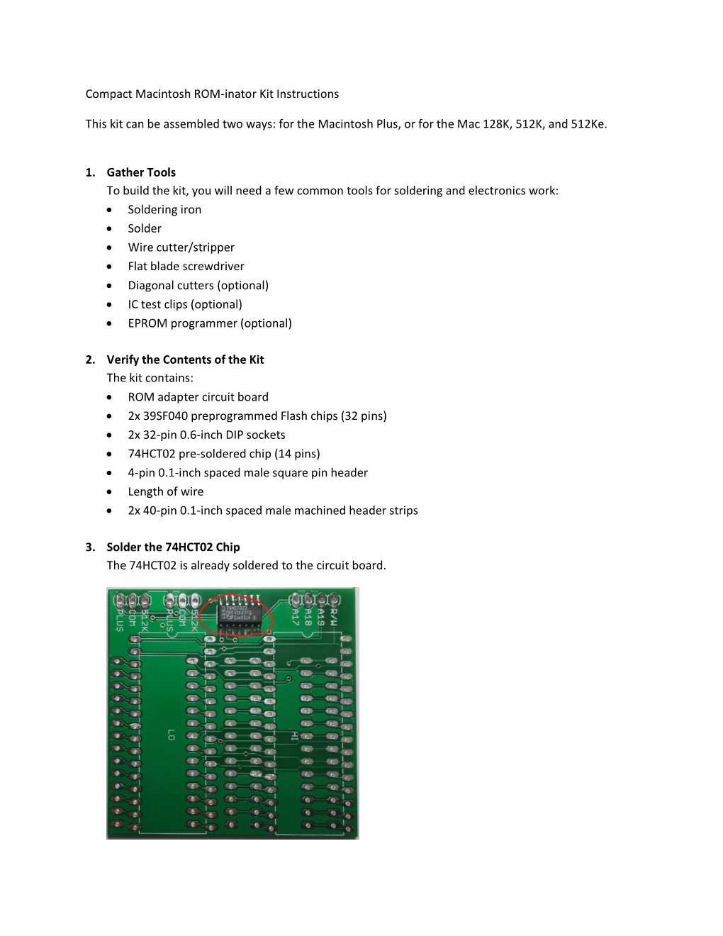 Compact Macintosh ROM-Inator Kit Instructions This