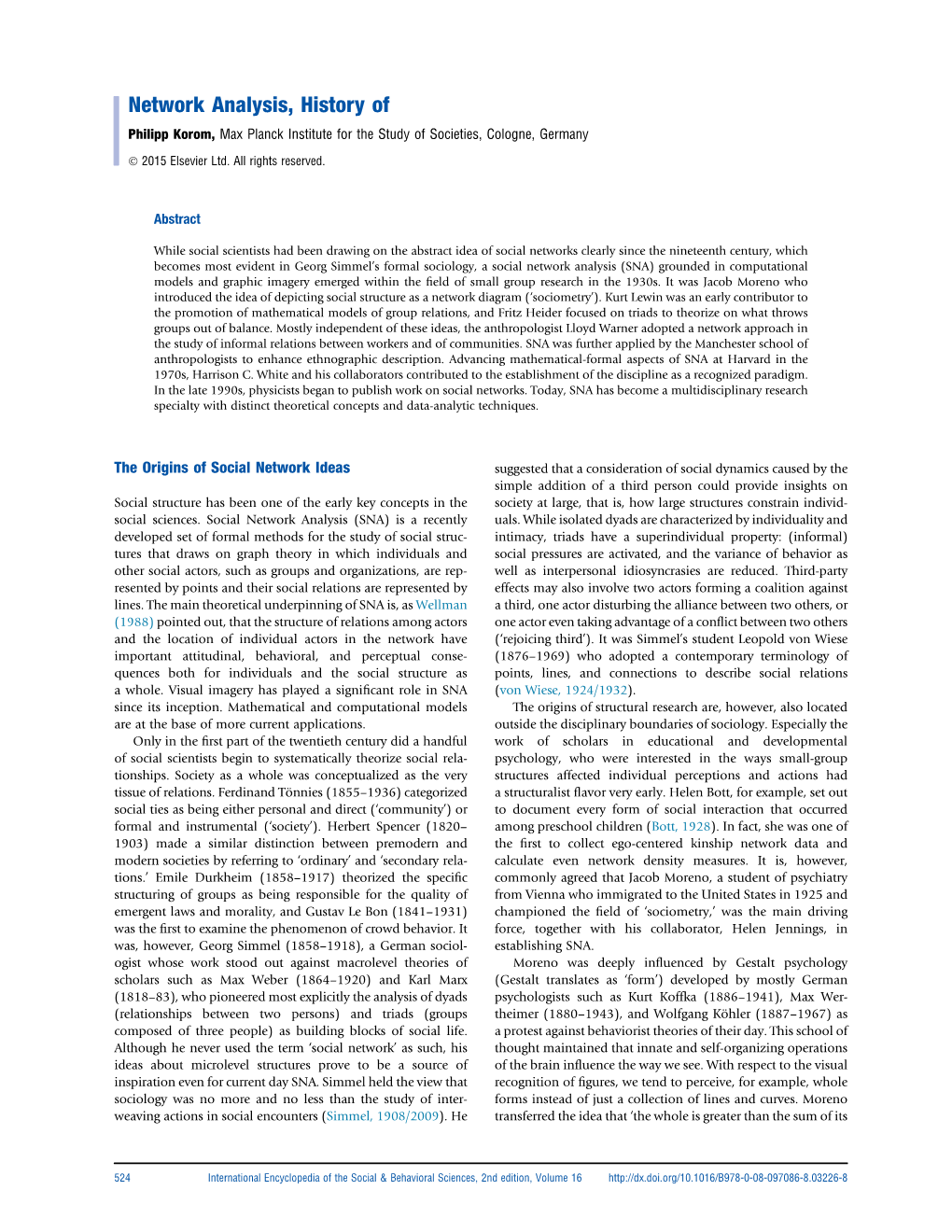 Network Analysis, History of Philipp Korom, Max Planck Institute for the Study of Societies, Cologne, Germany