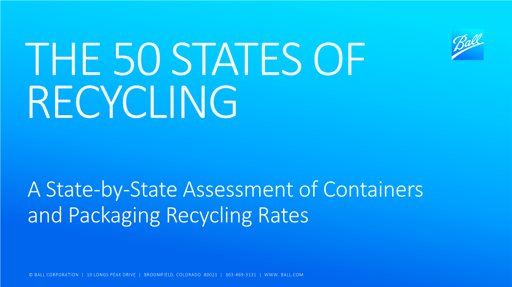 A State-By-State Assessment of Containers and Packaging Recycling Rates