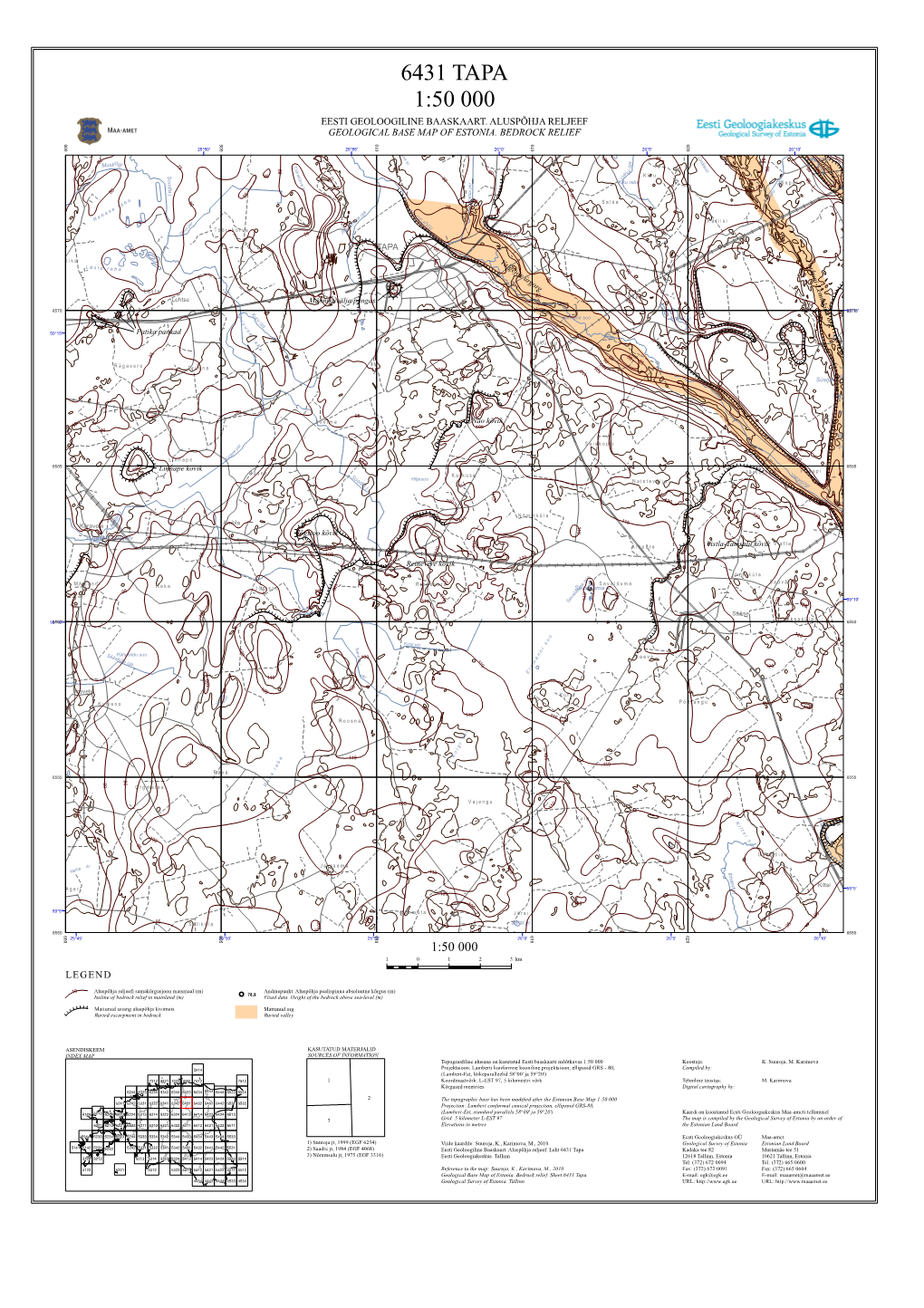 6431 Tapa 1:50 000 Eesti Geoloogiline Baaskaart