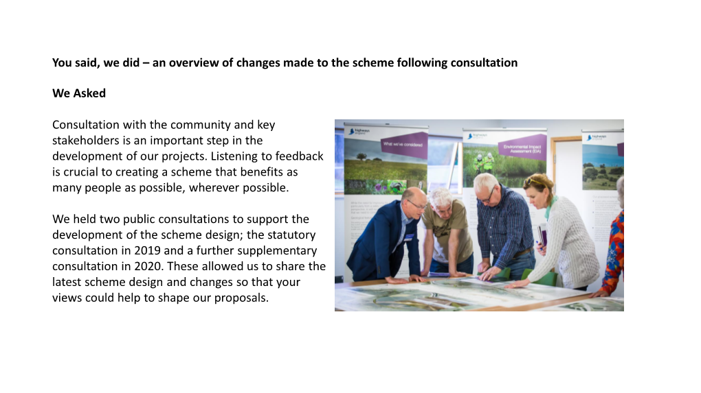 You Said, We Did – an Overview of Changes Made to the Scheme Following Consultation