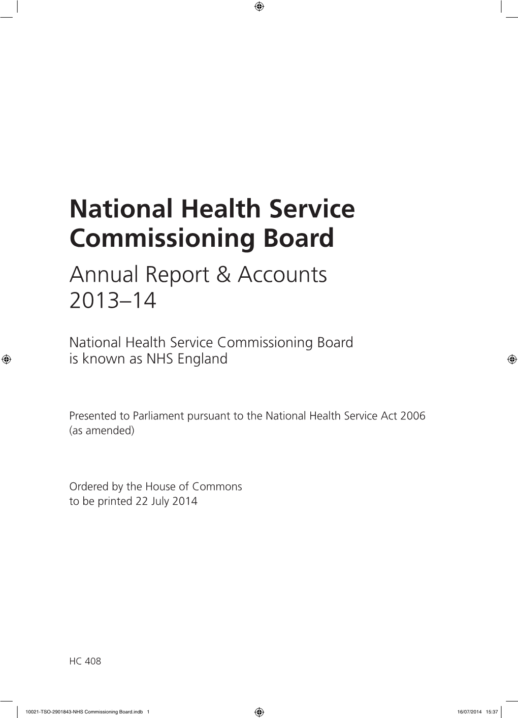 Annual Report & Accounts 2013–14