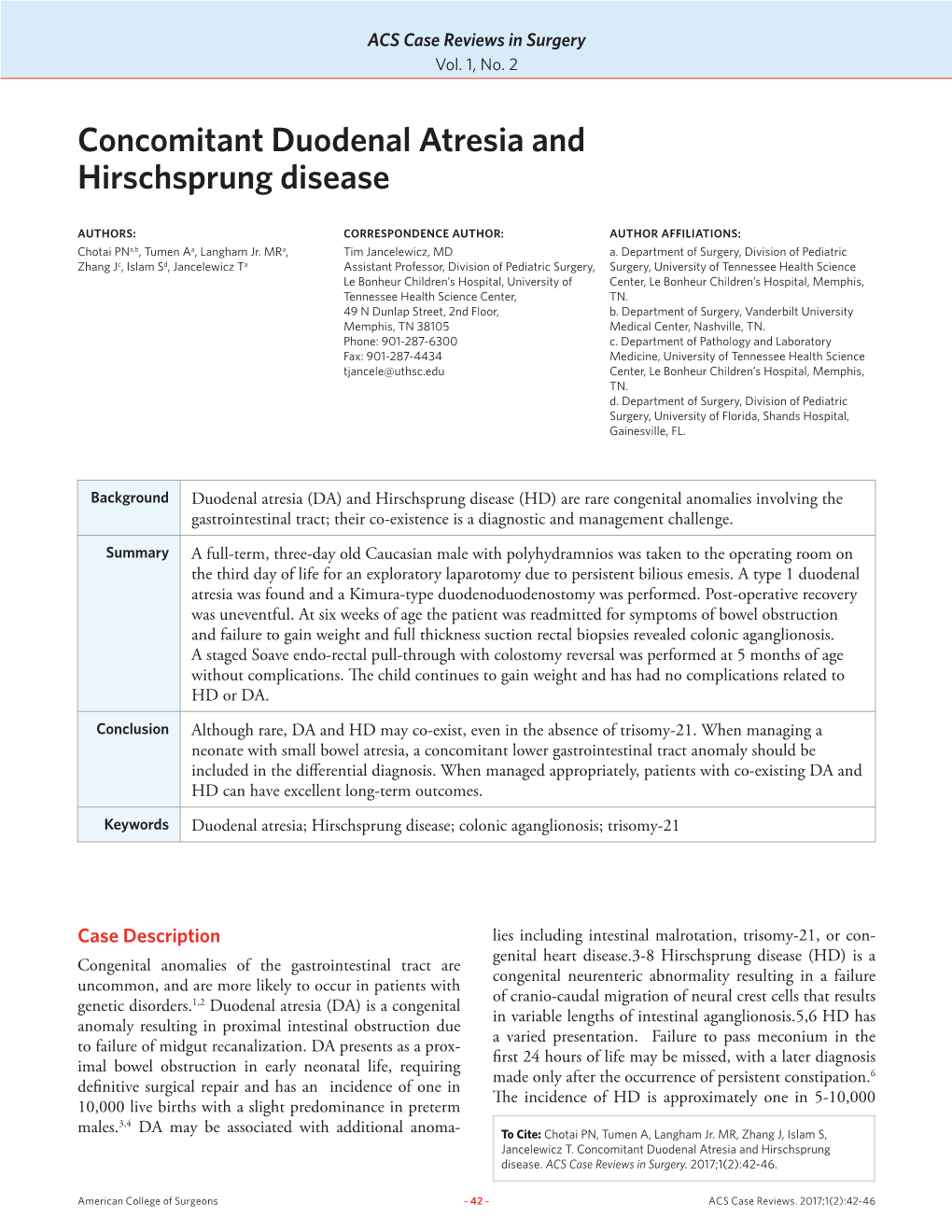 Concomitant Duodenal Atresia and Hirschsprung Disease