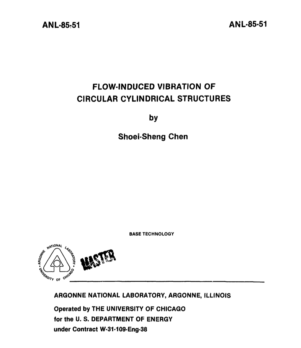 Flow-Induced Vibration of Circular Cylindrical Structures