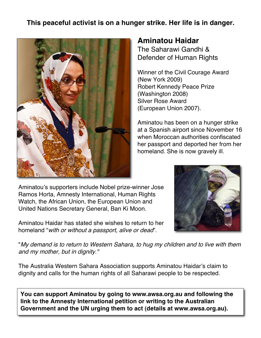 Aminatou Haidar the Saharawi Gandhi & Defender of Human Rights