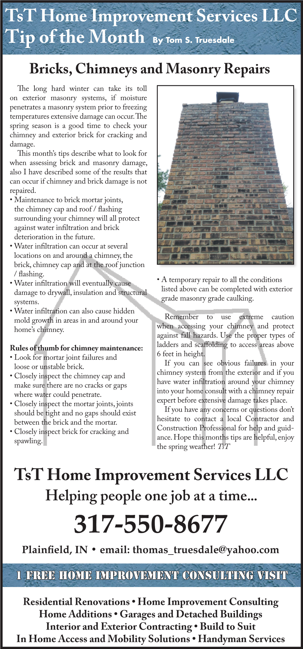 Bricks, Chimneys and Masonry Repairs