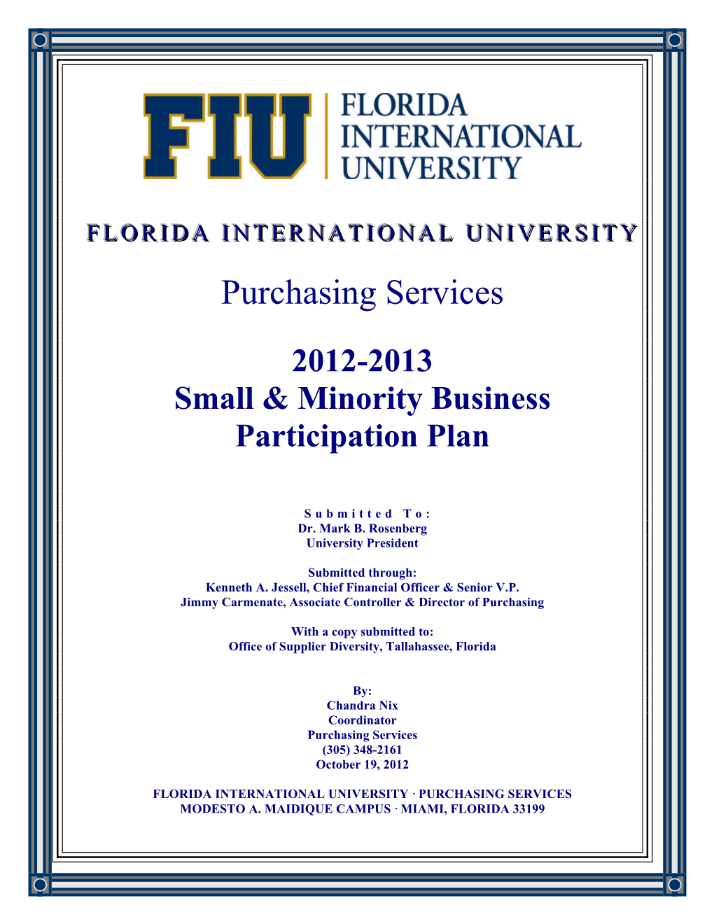 Florida International University · Purchasing Services Modesto A