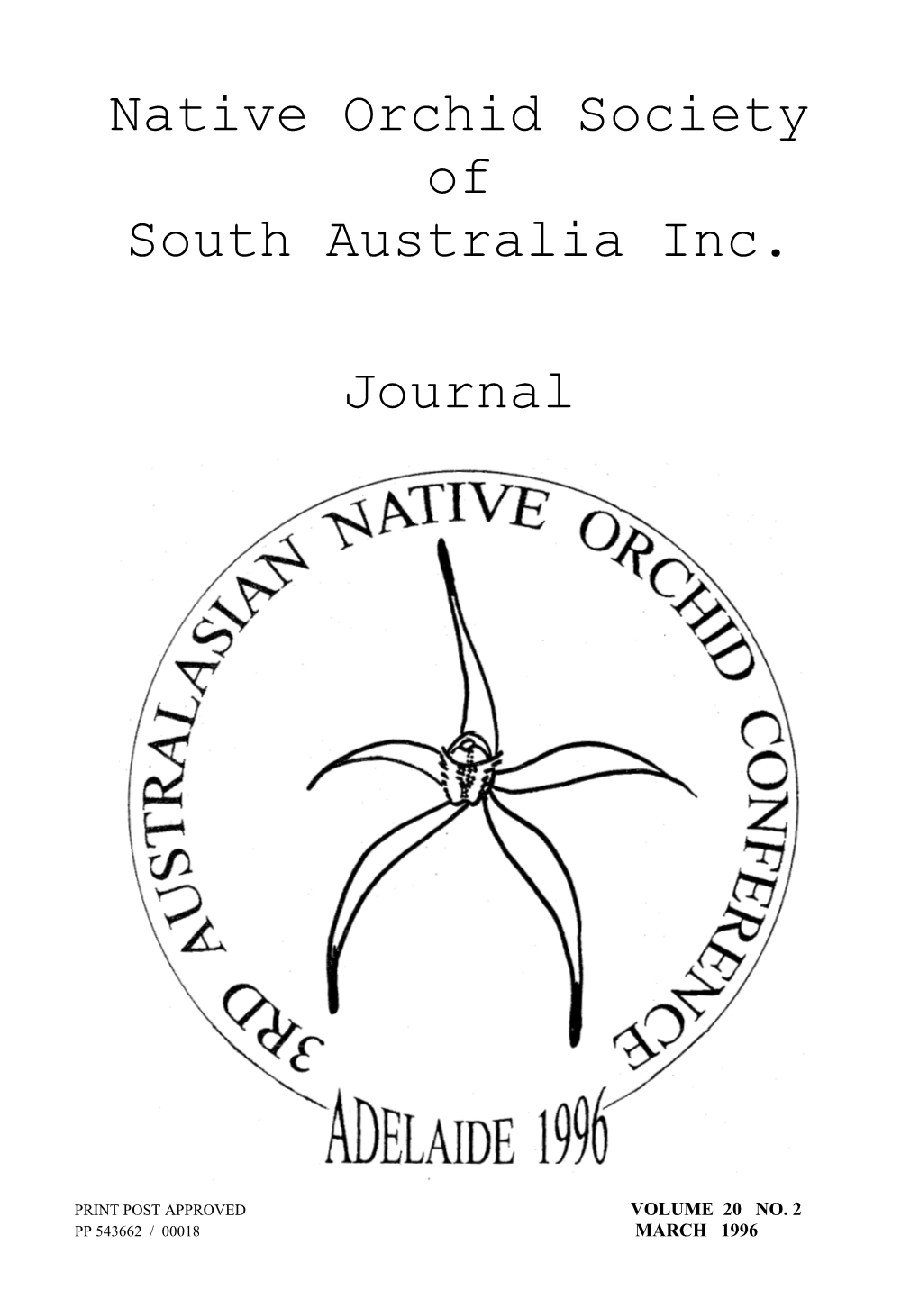 Native Orchid Society of South Australia Inc. Journal