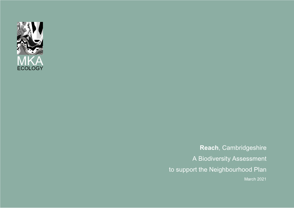 Reach, Cambridgeshire a Biodiversity Assessment to Support the Neighbourhood Plan