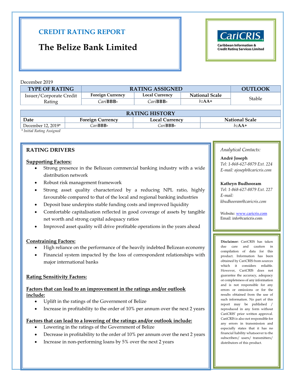 The Belize Bank Limited