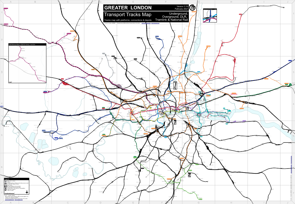 Transport Tracks Map GREATER LONDON