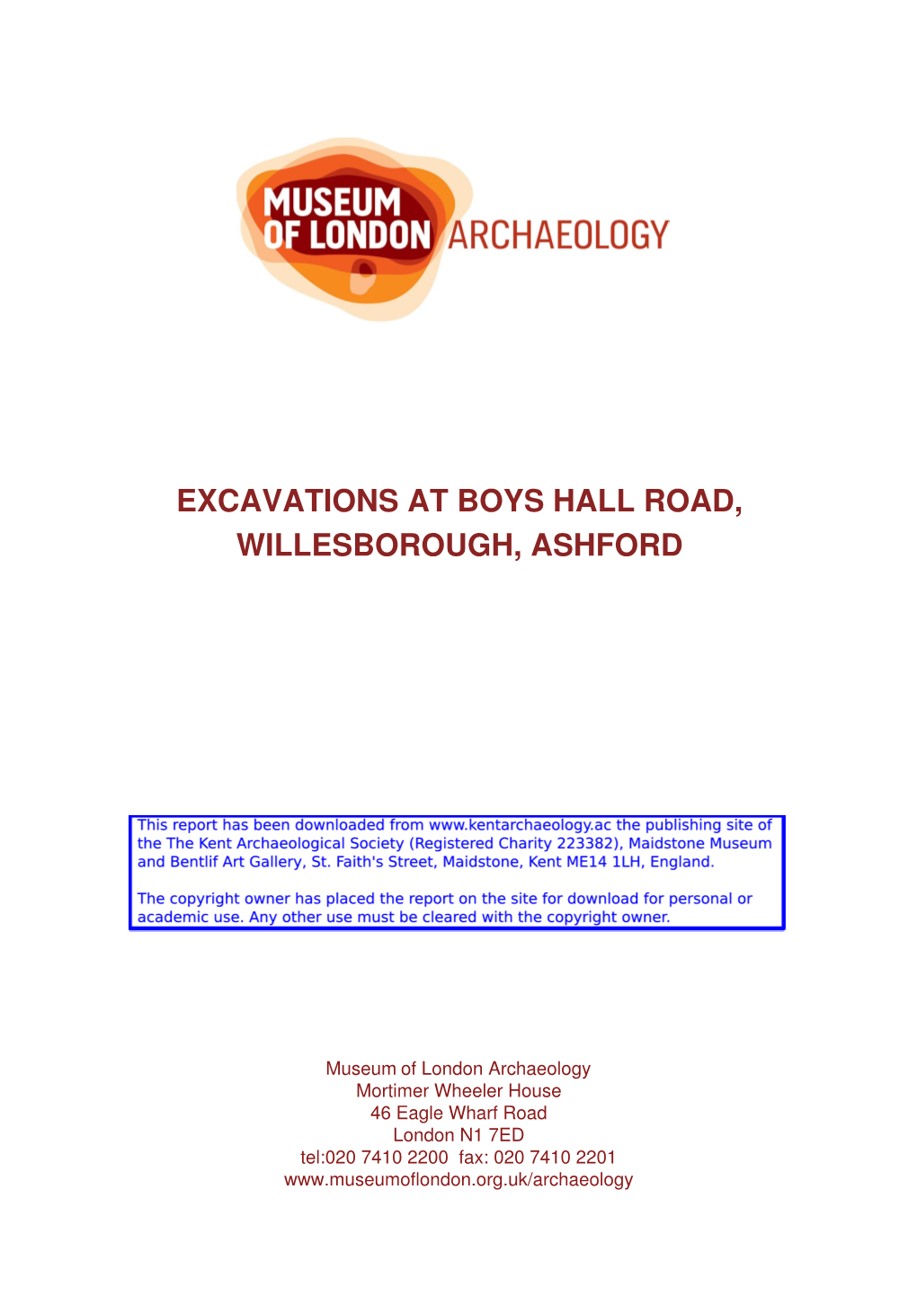 Excavations at Boys Hall Road, Willesborough, Ashford