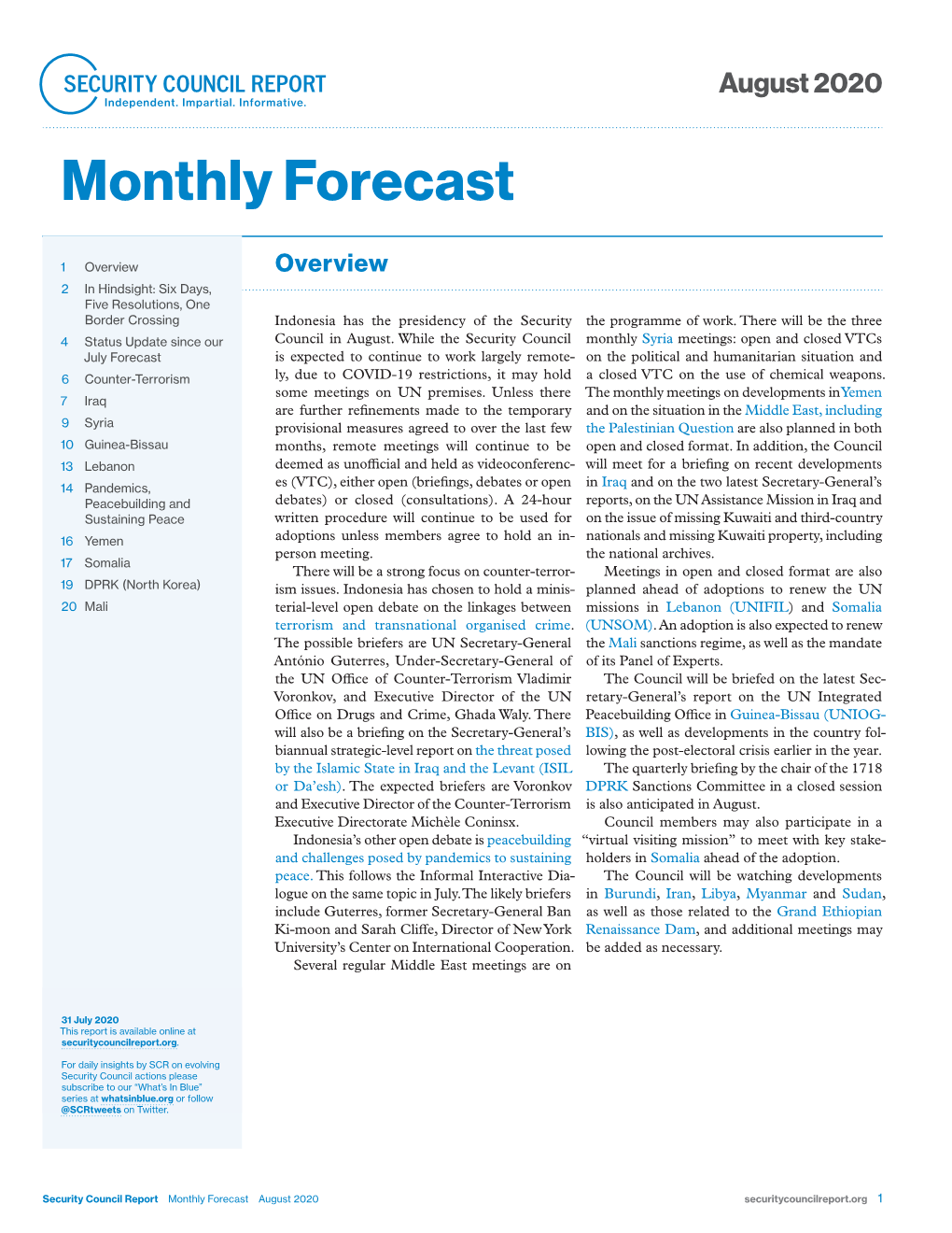 Monthly Forecast