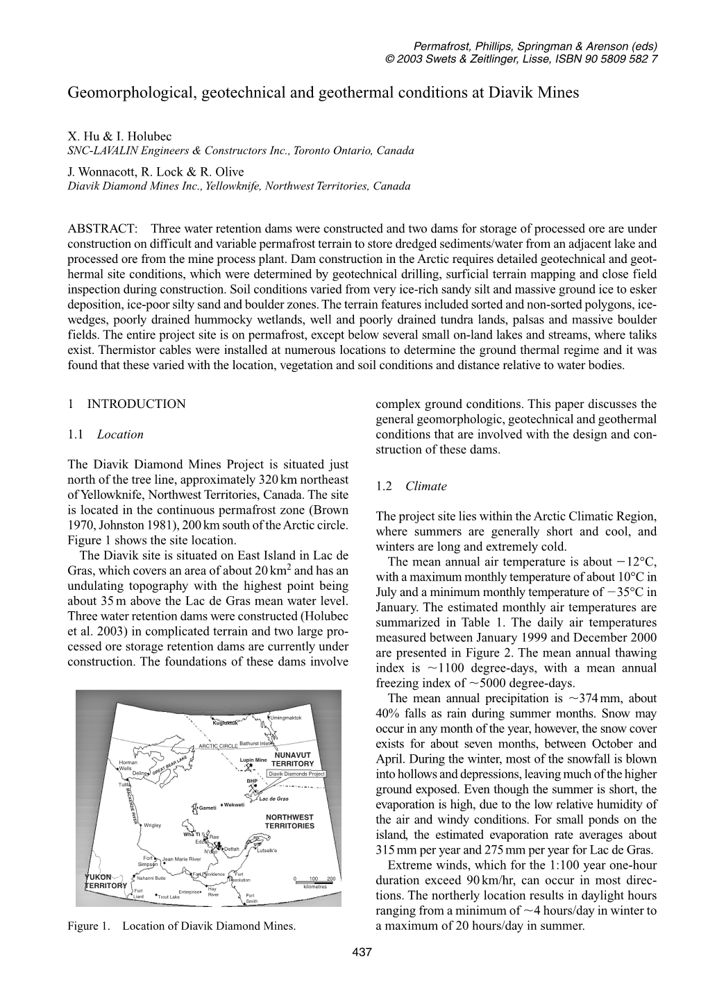 Geomorphological, Geotechnical and Geothermal Conditions at Diavik Mines