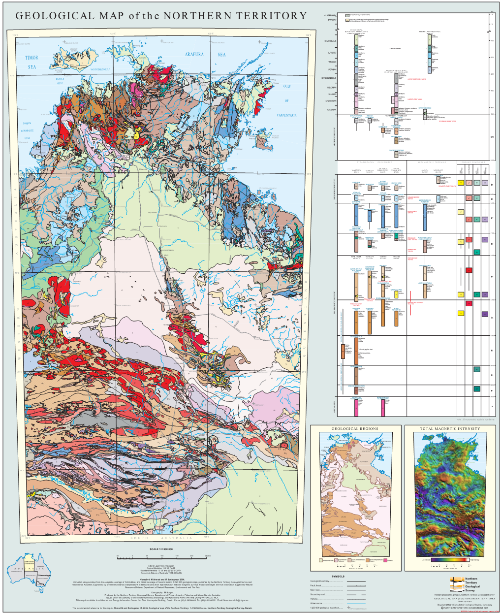 GEOLOGICAL MAP of the NORTHERN TERRITORY TERTIARY Cz Fluvial Sandstone and Siltstone on Bathurst and Melville Islands