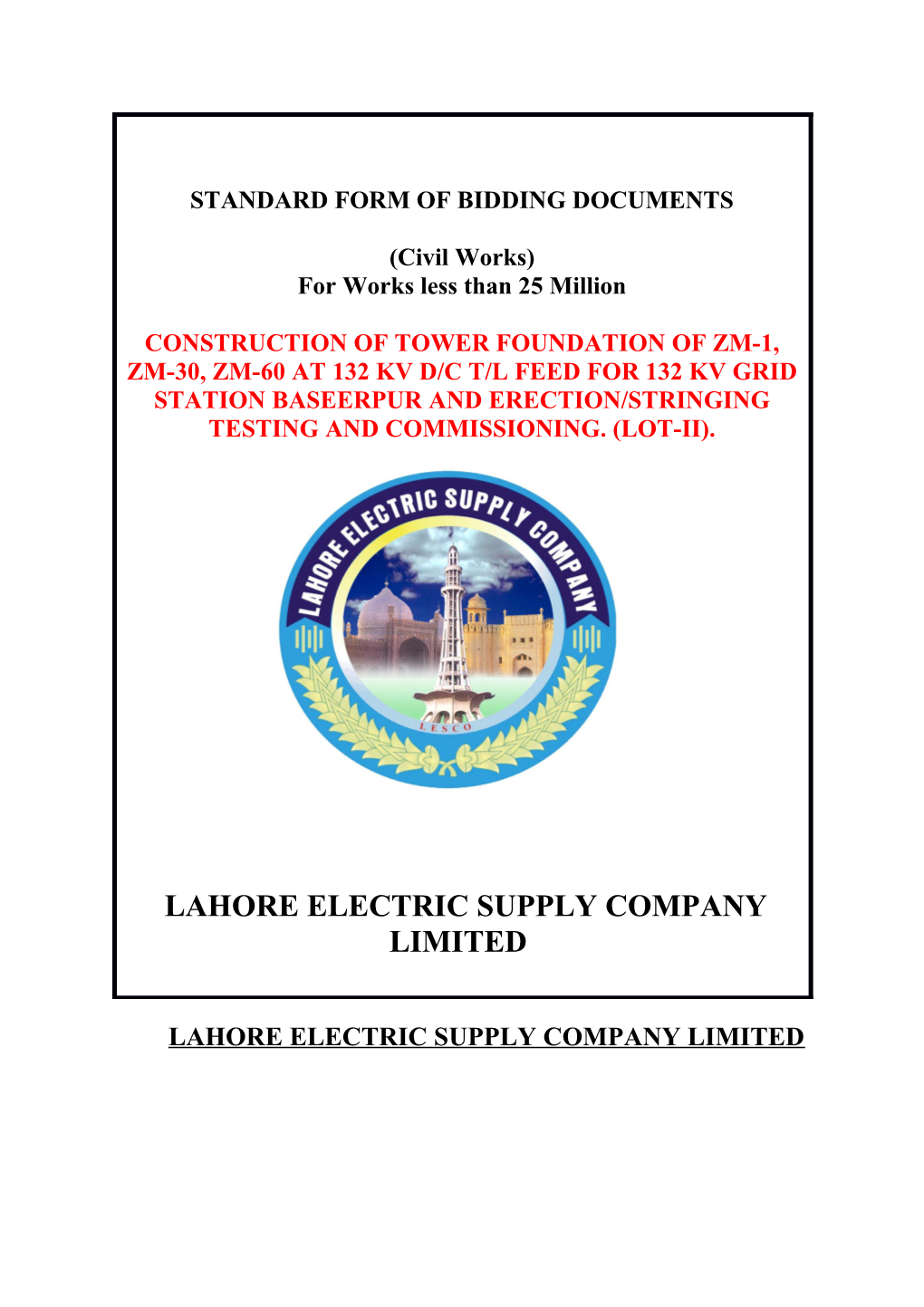 Standard Form of Bidding Documents s1