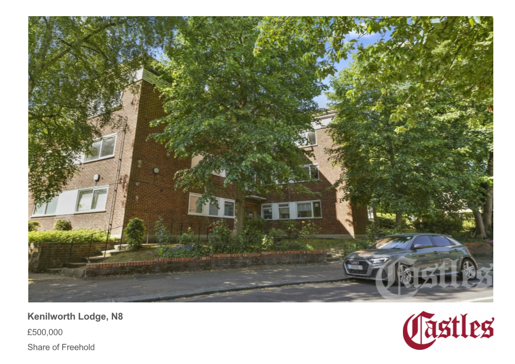 Kenilworth Lodge, N8 £500,000 Share of Freehold