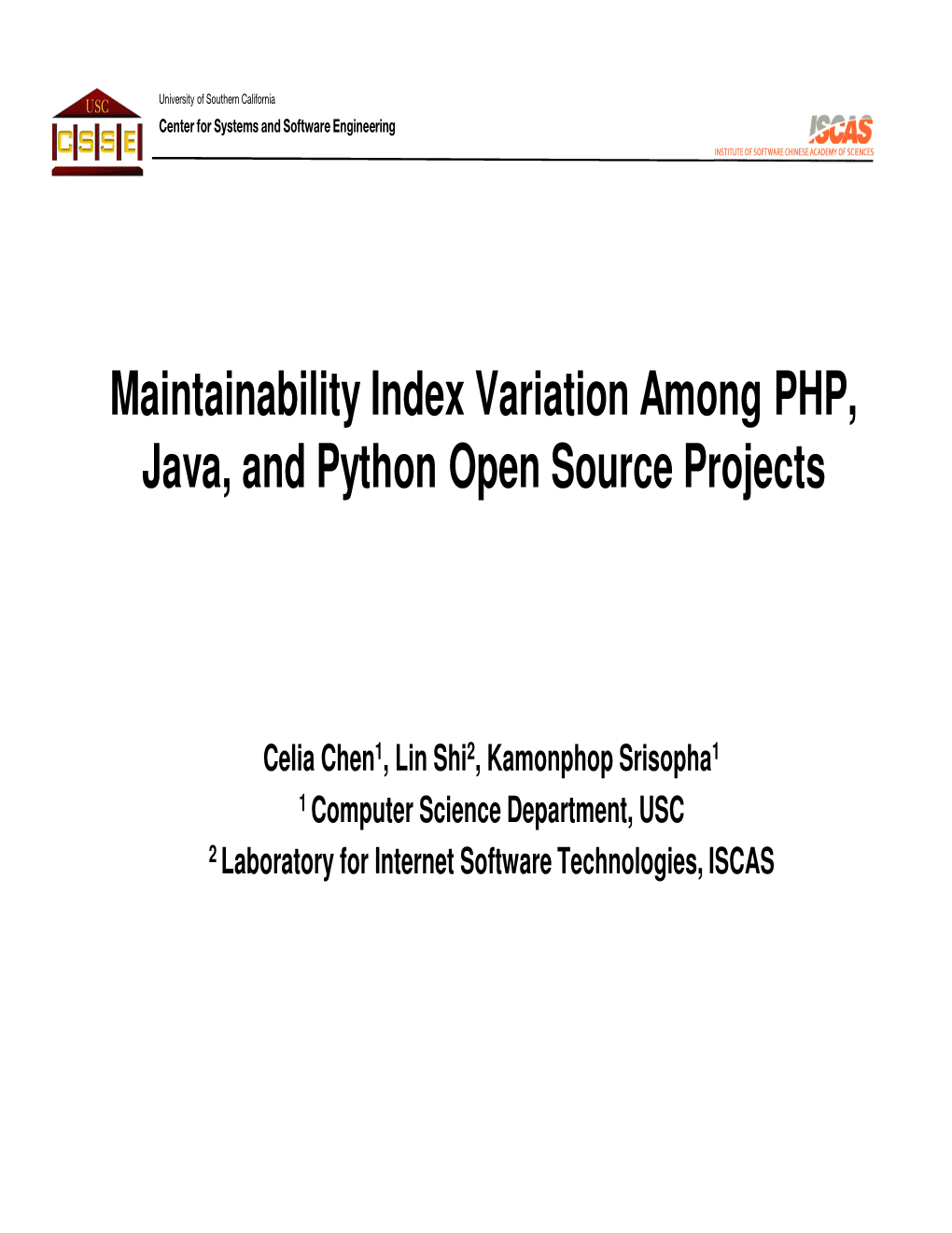 Maintainability Index Variation Among PHP, Java, and Python Open Source Projects