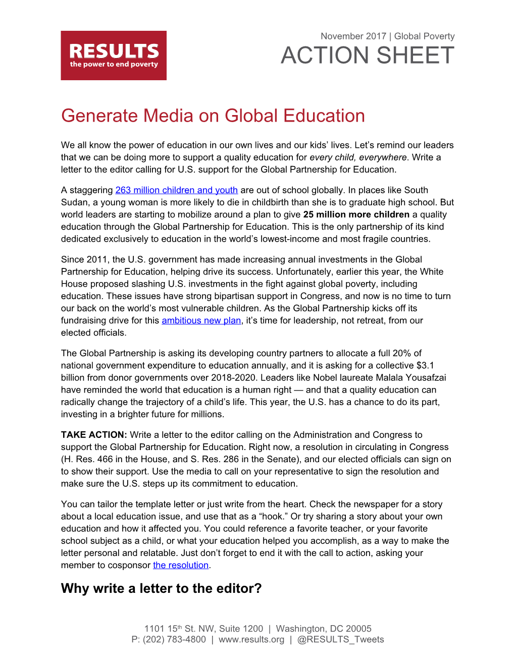 Generate Media on Global Education We All Know the Power of Education in Our Own Lives