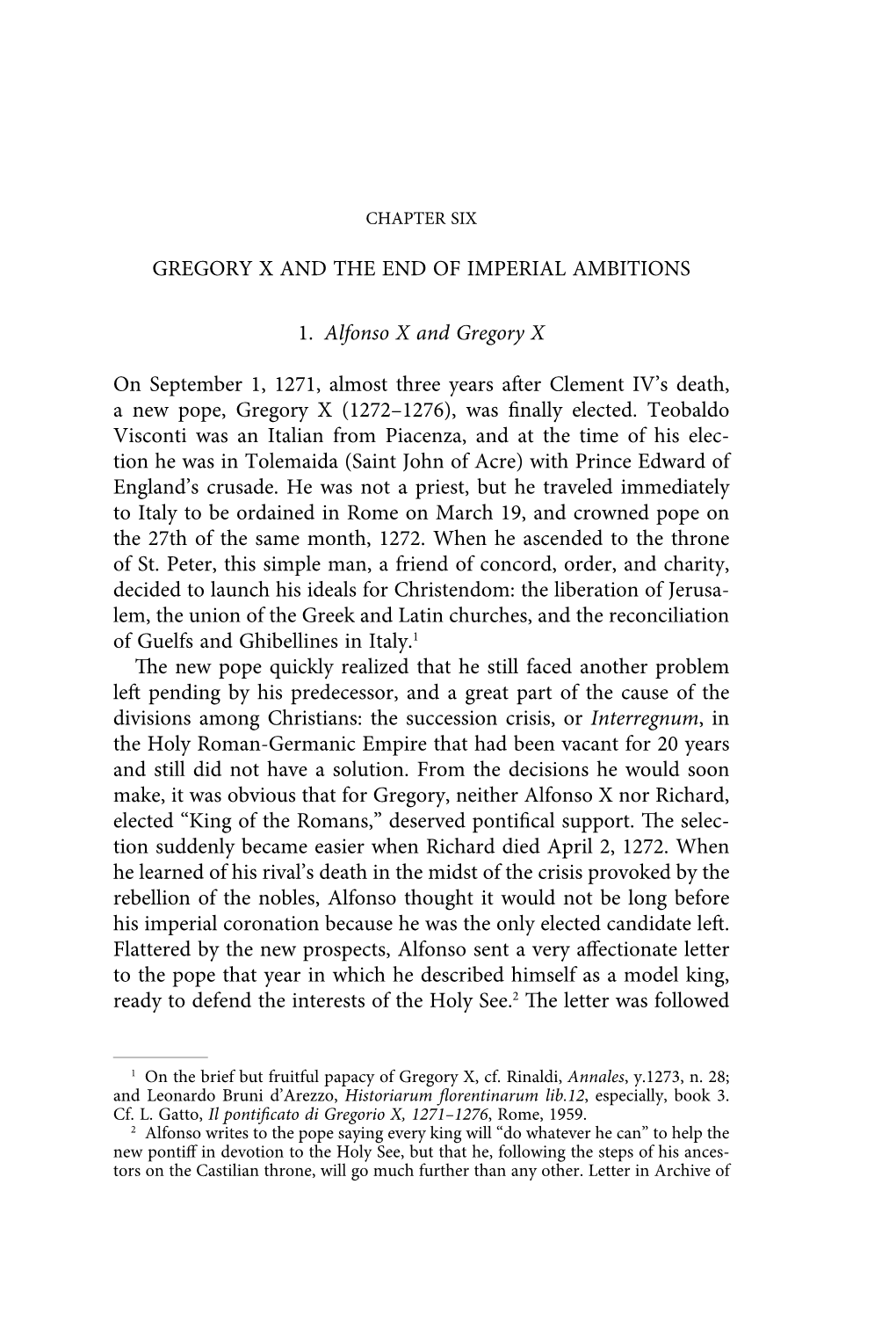 GREGORY X and the END of IMPERIAL AMBITIONS 1. Alfonso X