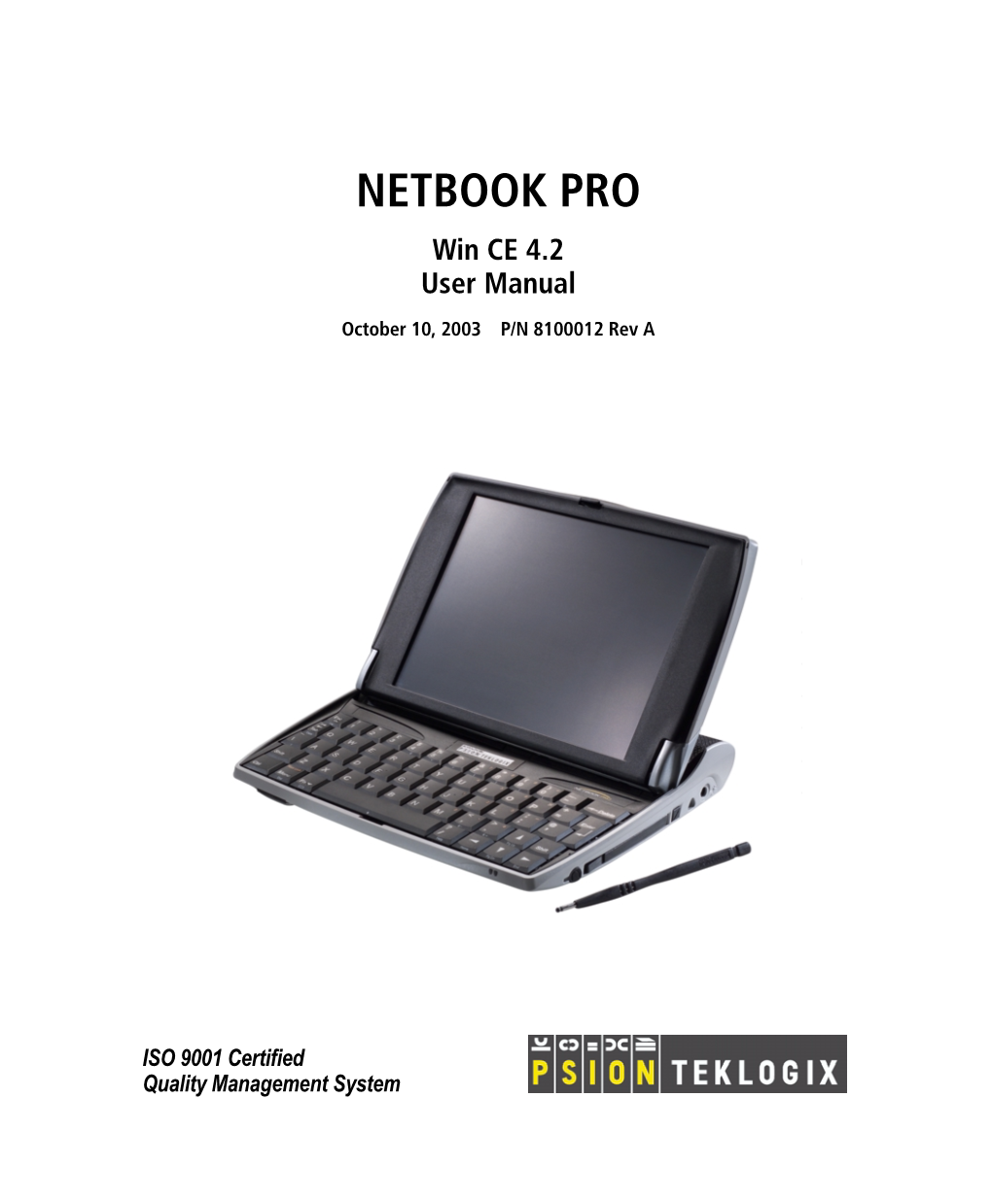 Netpad Win CE 4.1 User Manual