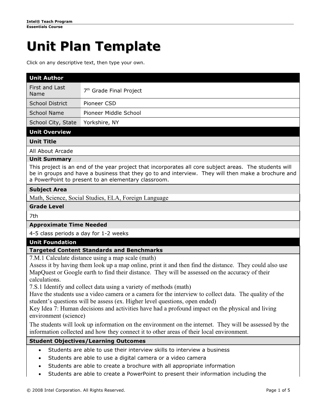 Unit Plan Template s4