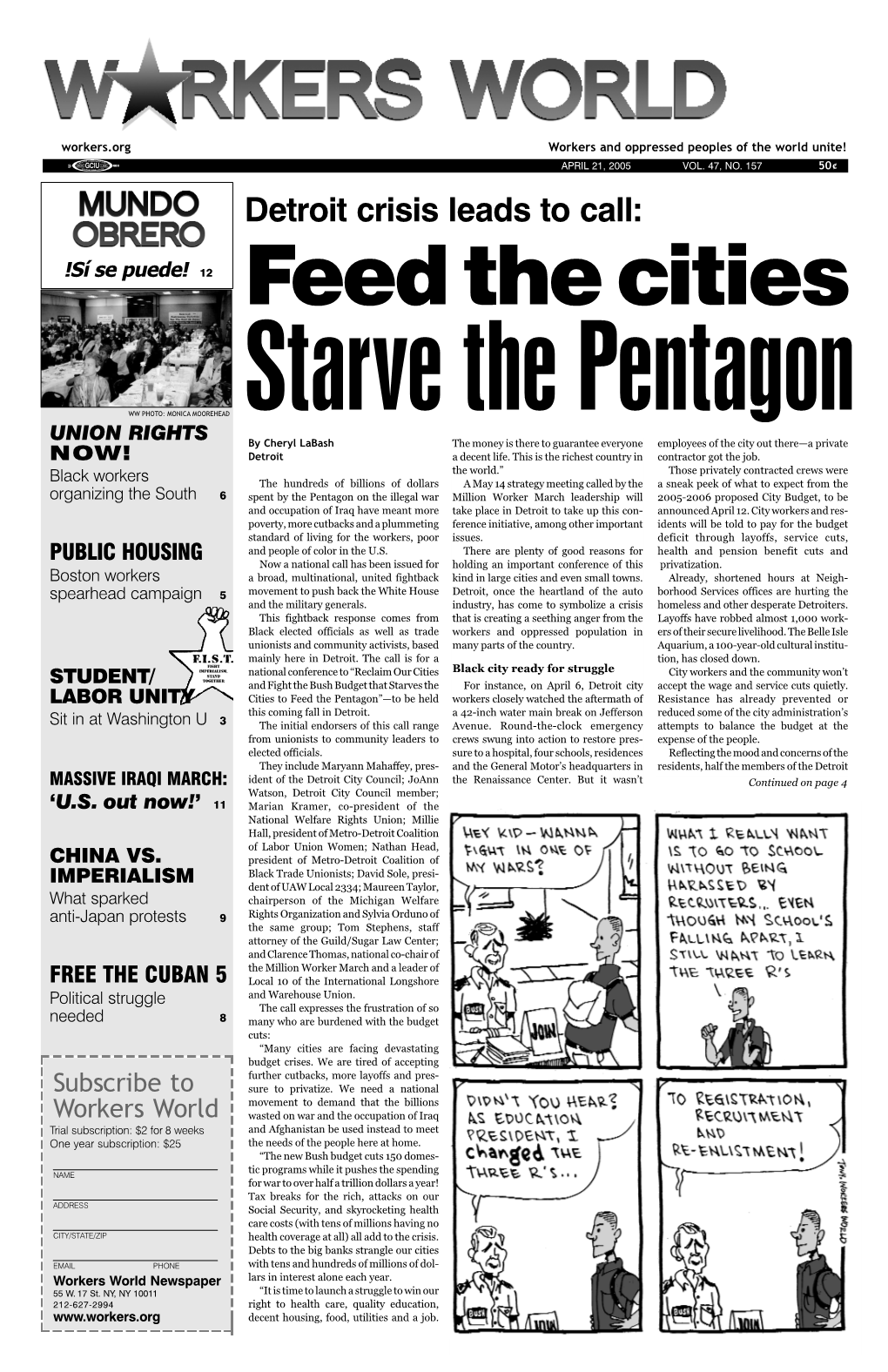 Detroit Crisis Leads to Call: !Sí Se Puede! 12 Feed the Cities