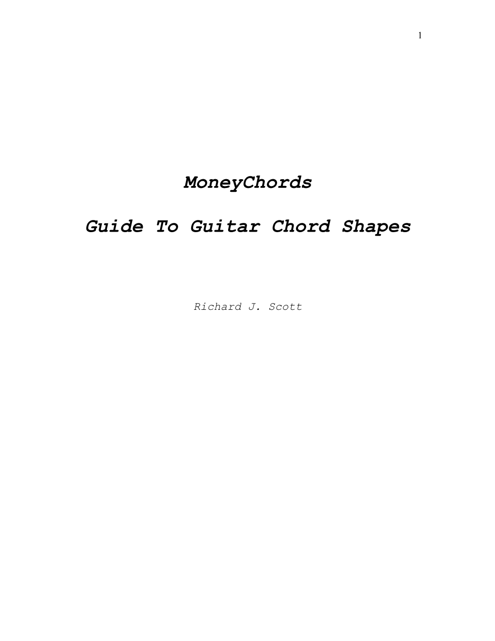 Moneychords Guide to Guitar Chord Shapes