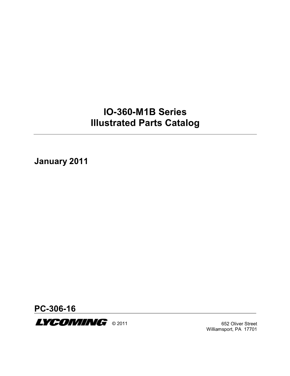 IO360M1B Series Illustrated Parts Catalog