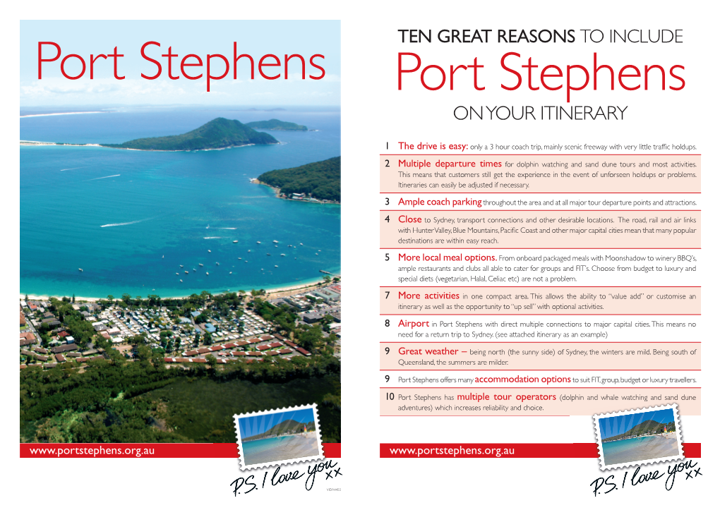Port Stephens Port Stephens on YOUR ITINERARY