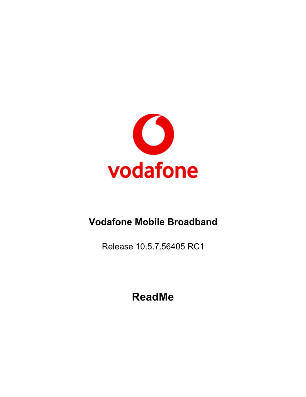 Readme Vodafone Mobile Broadband Readme