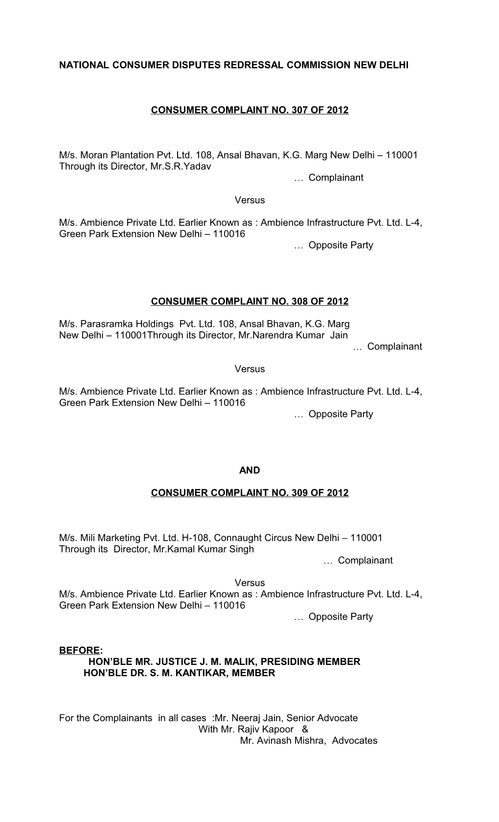 National Consumer Disputes Redressal Commission New Delhi s1