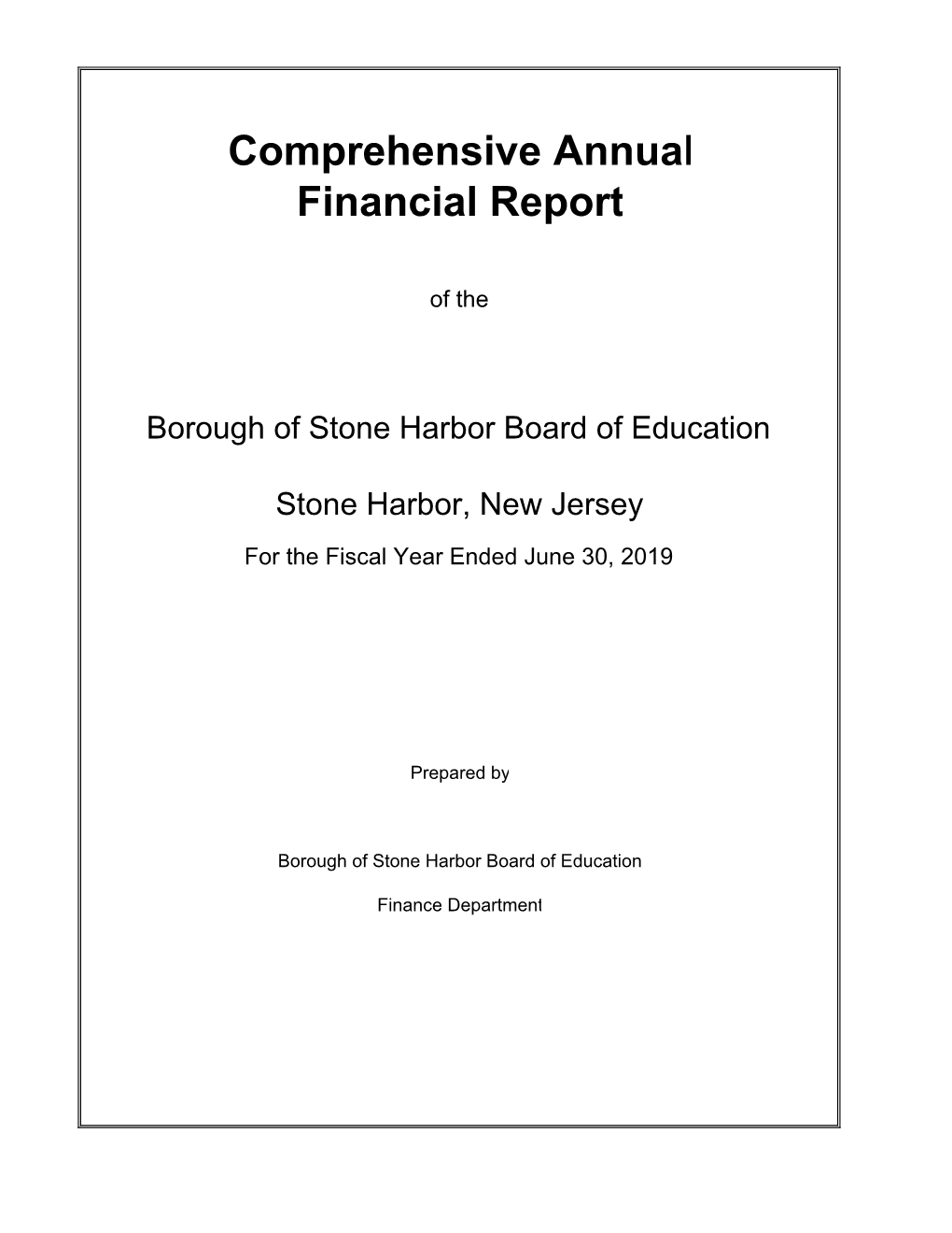 Comprehensive Annual Financial Report