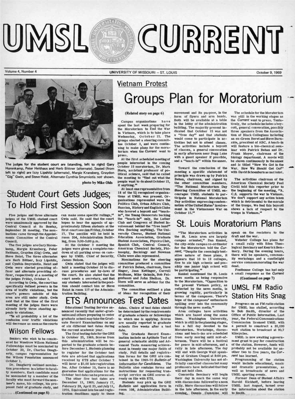 October 9, 1969 Vietnam Protest Groups Plan for Moratorium