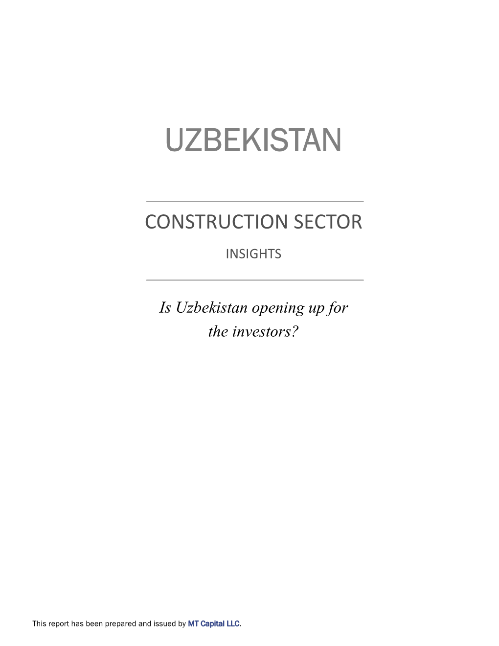 UZBEKISTAN | Construction Industry Research