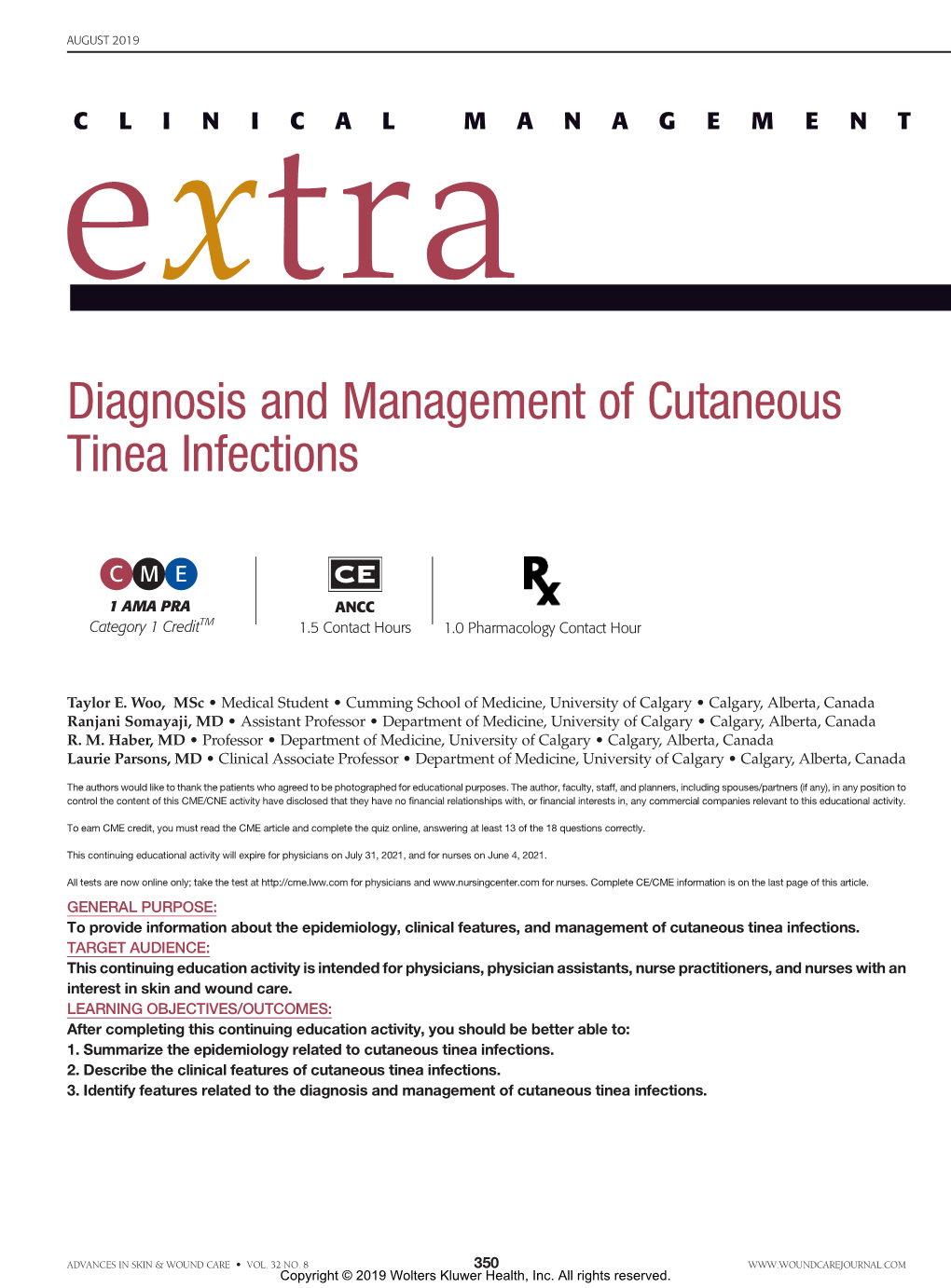 Diagnosis and Management of Cutaneous Tinea Infections