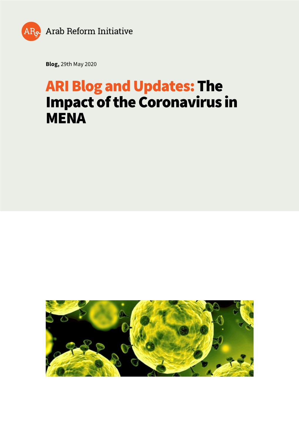 ARI Blog and Updates: the Impact of the Coronavirus in MENA