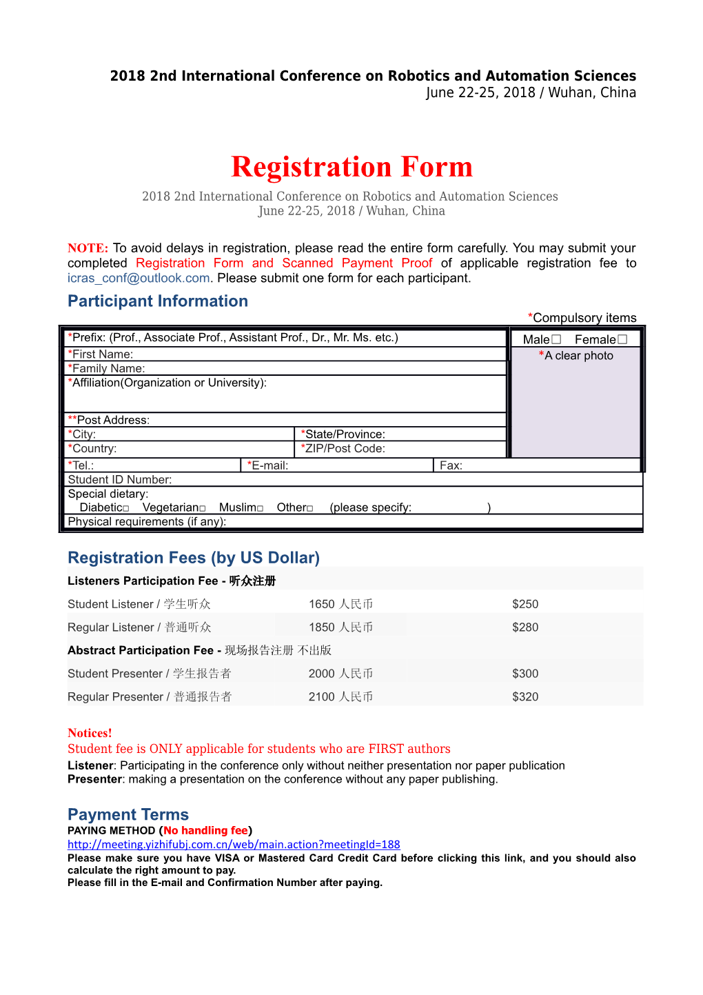 2018 2Nd International Conference on Robotics and Automation Sciences