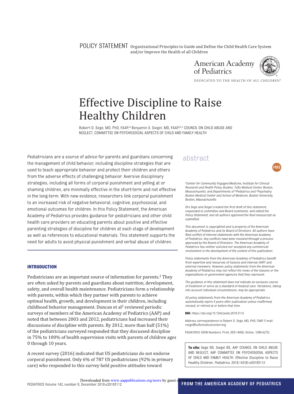 Effective Discipline to Raise Healthy Children Robert D